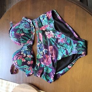 Floral High Waisted Bikini Size 18